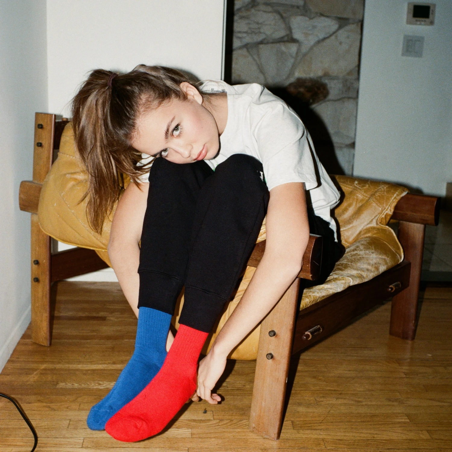 Red And Blue Mismatched Crew Socks - Image 4