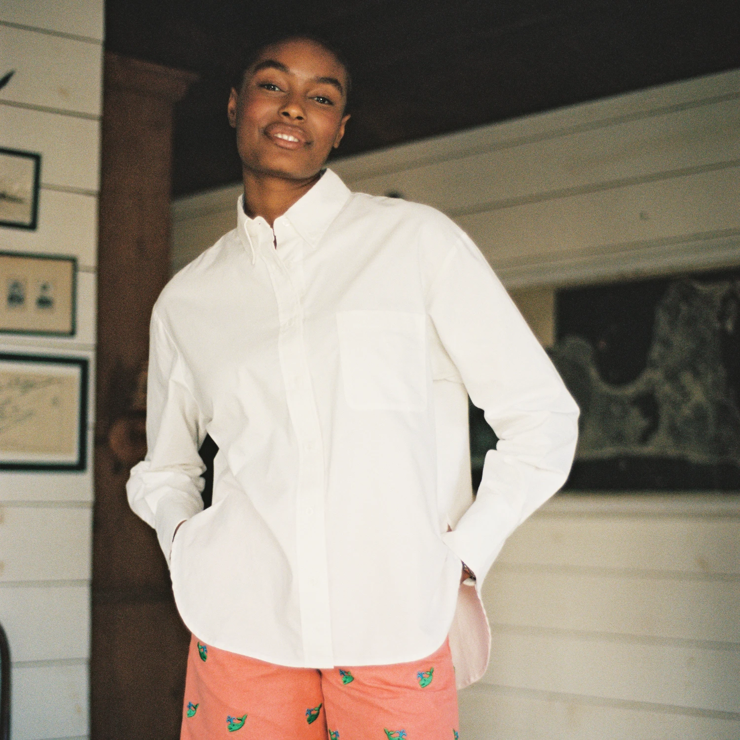 Caroline Back-Button Oxford Shirt - Image 5