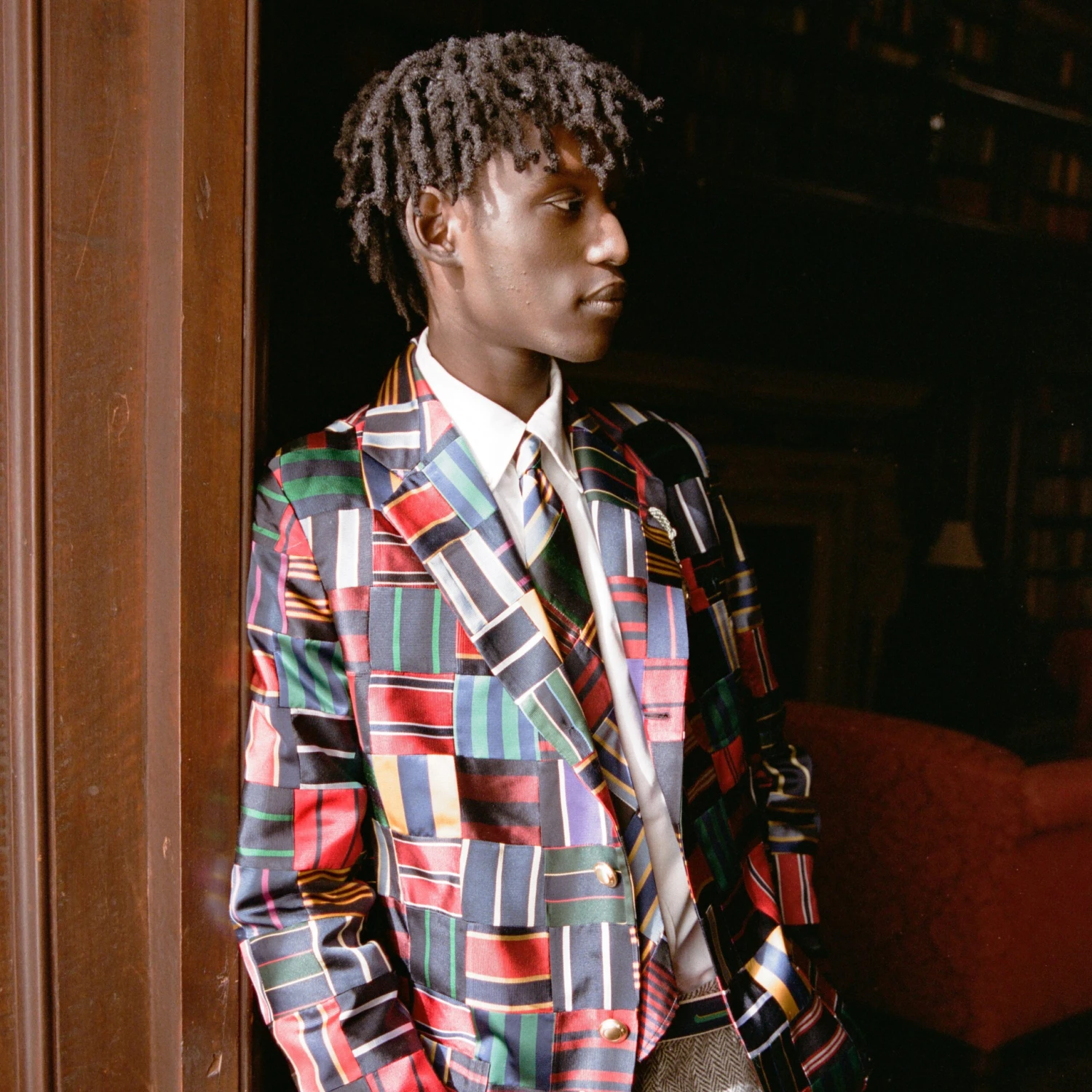 Men's Tie Patchwork Jacket - Image 5