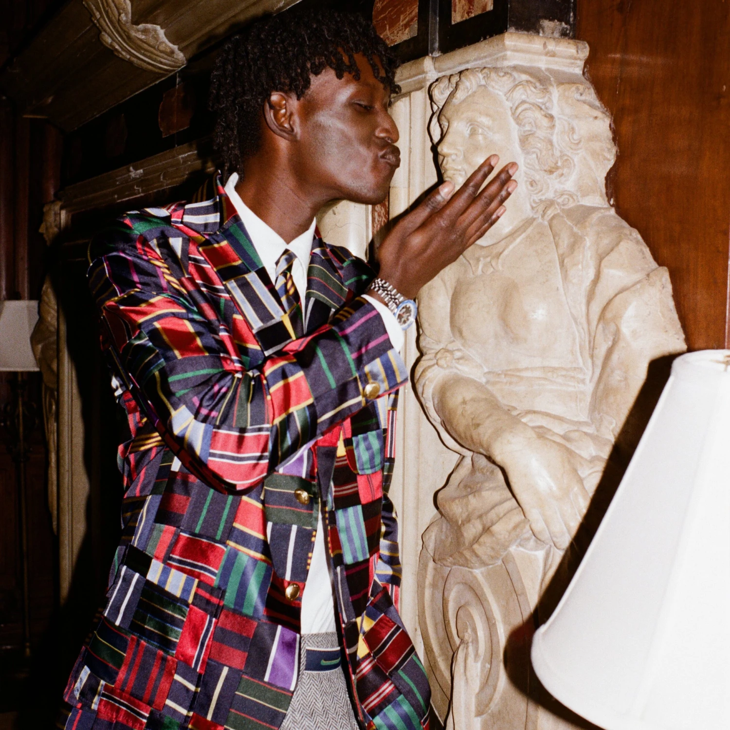 Men's Tie Patchwork Jacket - Image 6