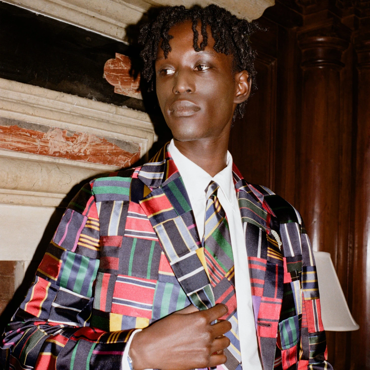 Men's Tie Patchwork Jacket - Image 7