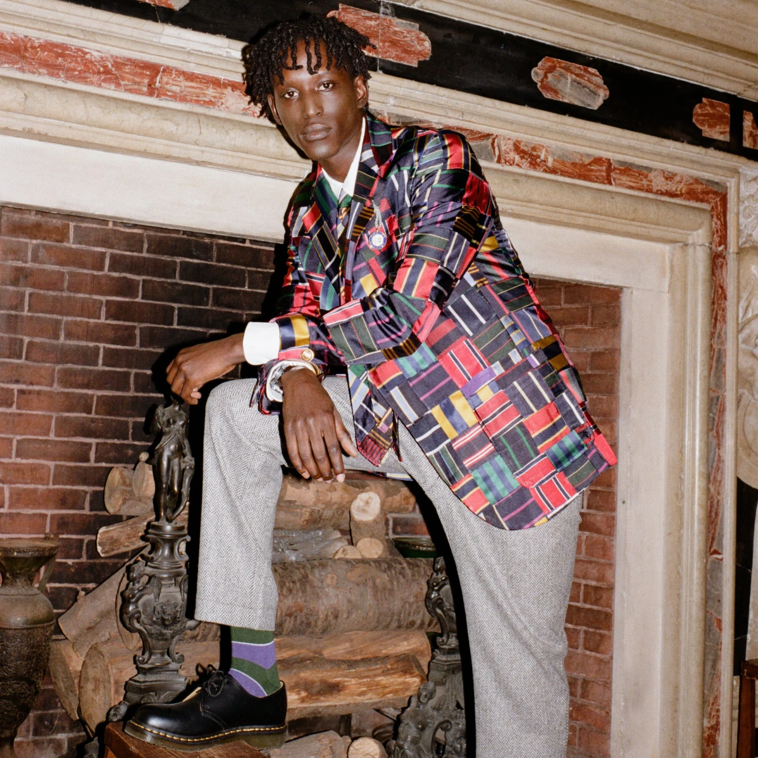 Men's Tie Patchwork Jacket - Image 8