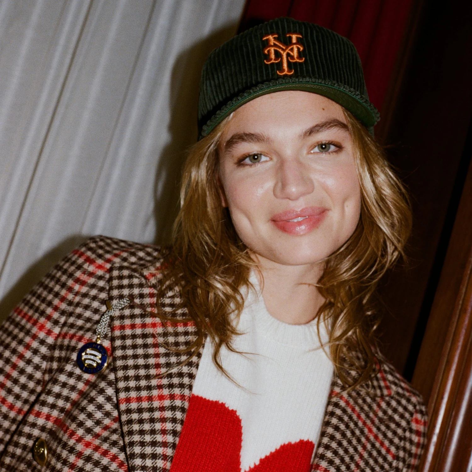 Women's Gun Check Wool Jacket - Image 5