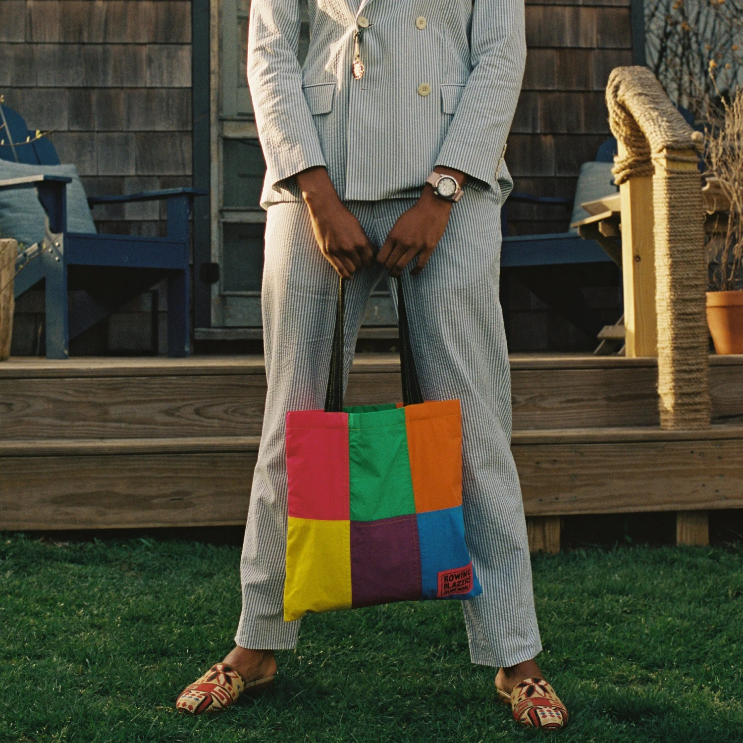 Rowing Blazers X Jams World Patchwork Nylon Tote - Image 3