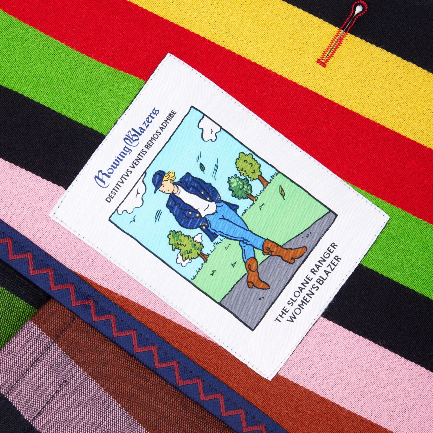 Women's Croquet Stripe Double-Breasted Diana Blazer - Image 4