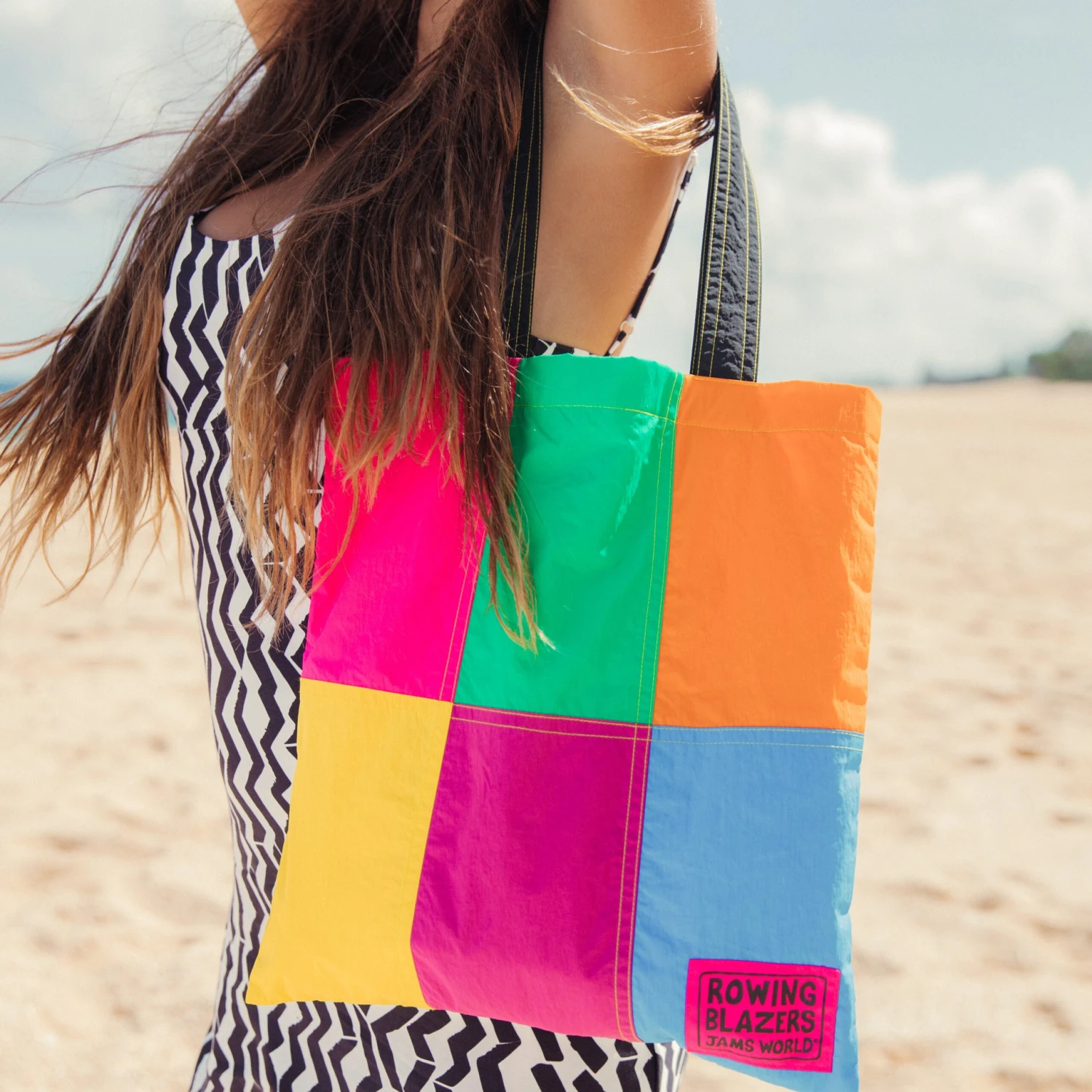 Rowing Blazers X Jams World Patchwork Nylon Tote - Image 4