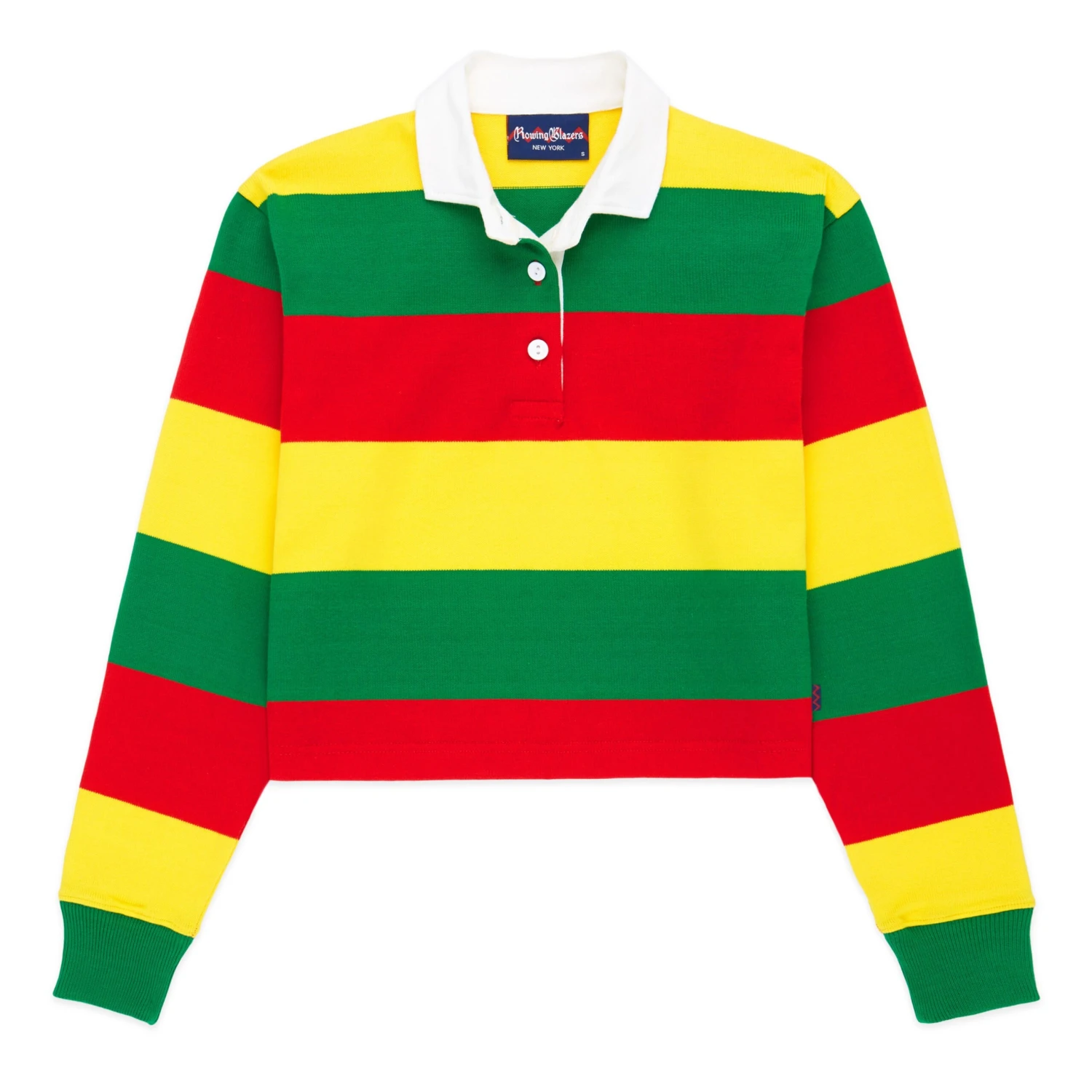 Red, Yellow, And Green Stripe Cropped Rugby