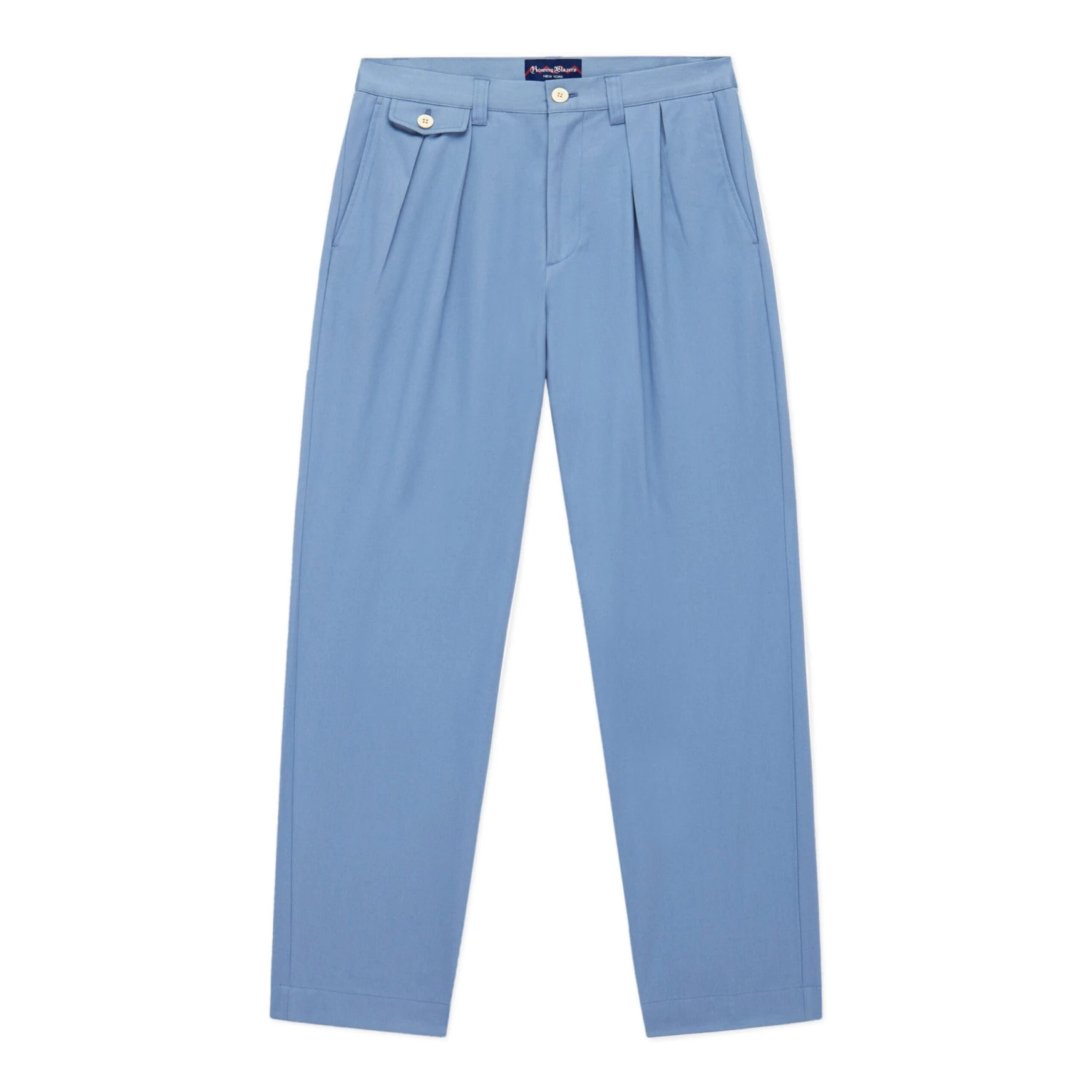 Men's Pleated Relaxed Fit Cotton Twill Trousers