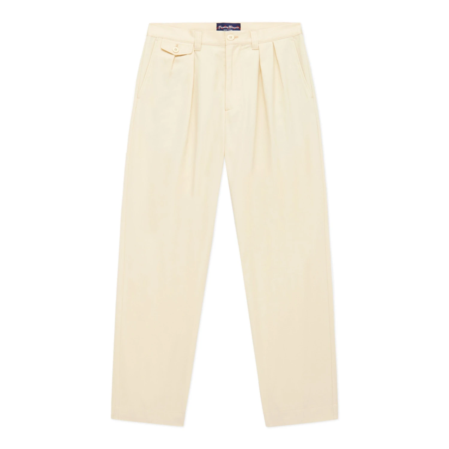 Men's Pleated Relaxed Fit Cotton Twill Trousers - Image 4
