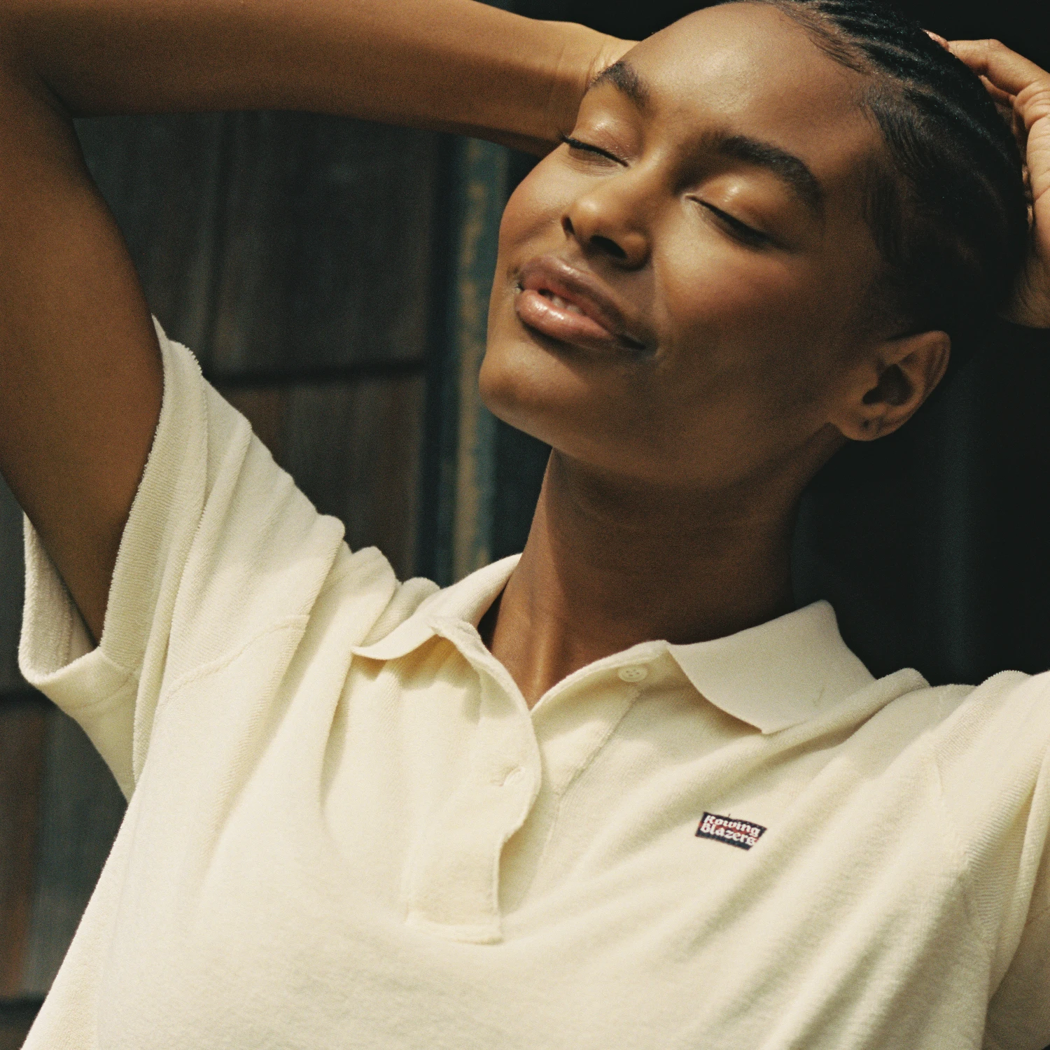 Women's Cropped Terry Cloth Polo - Image 4