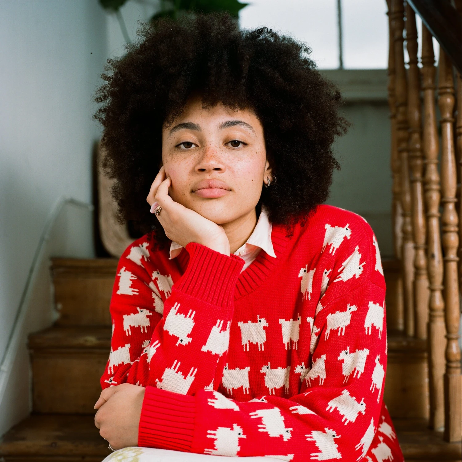 Warm & Wonderful Women's Fitted "Diana Edition" Cotton Sheep Sweater - Image 3