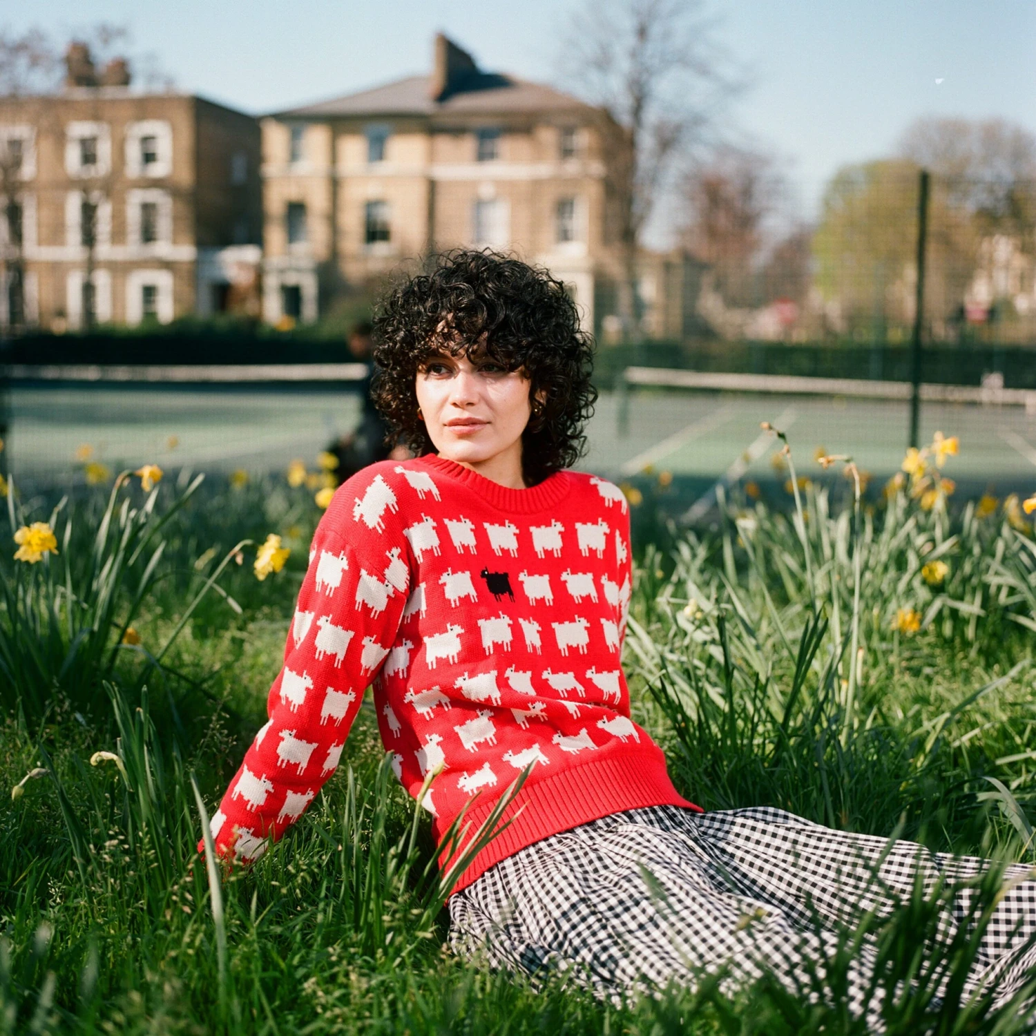 Warm & Wonderful Women's Fitted "Diana Edition" Cotton Sheep Sweater - Image 6