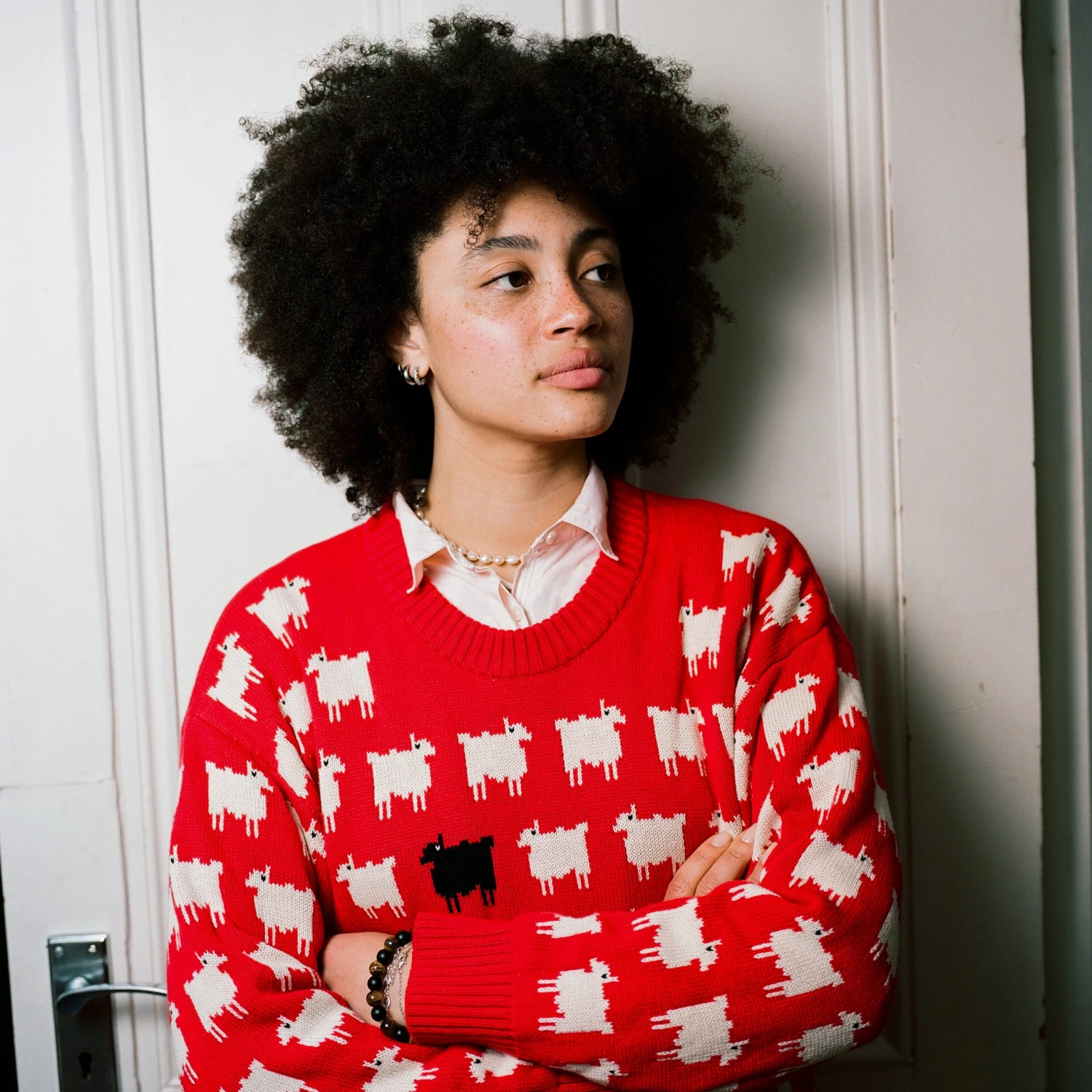 Warm & Wonderful Women's Fitted "Diana Edition" Cotton Sheep Sweater - Image 7