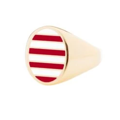 Jessica Biales Red And White Collegiate Signet Ring