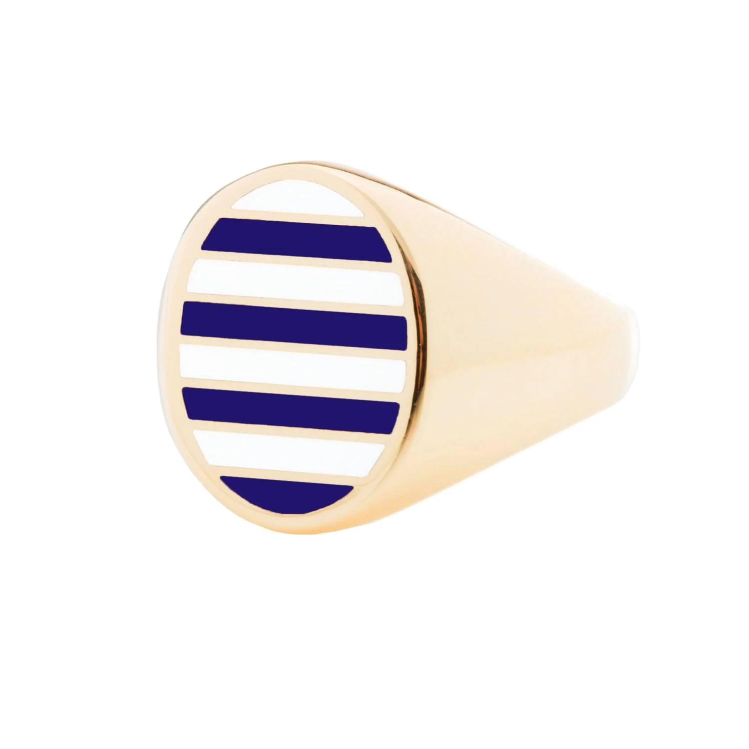 Jessica Biales Navy And White Collegiate Signet Ring