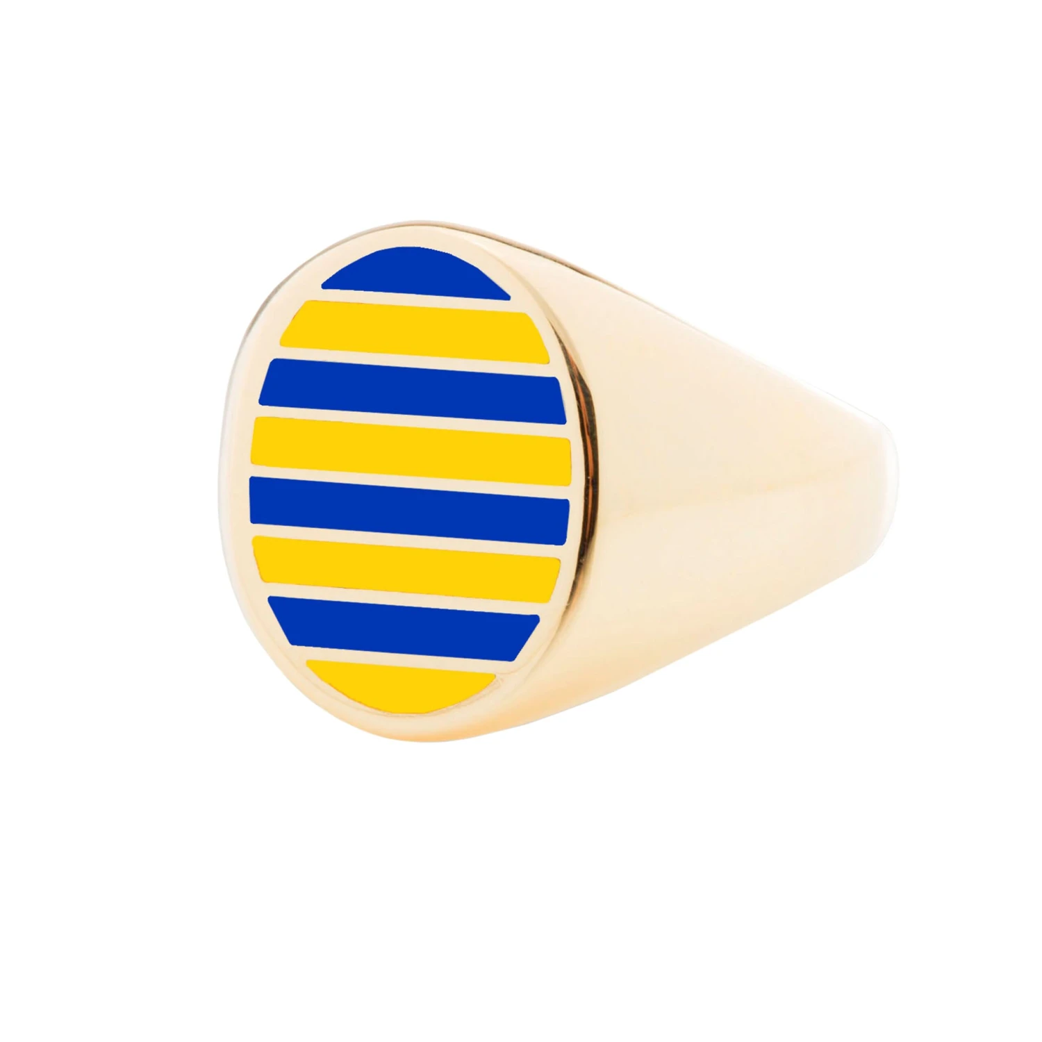 Jessica Biales Yellow And Blue Collegiate Signet Ring