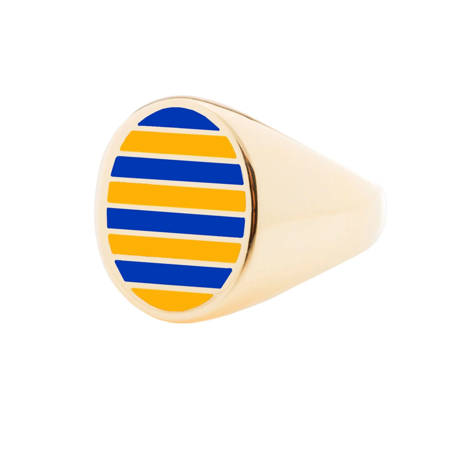 Jessica Biales Gold And Blue Collegiate Signet Ring