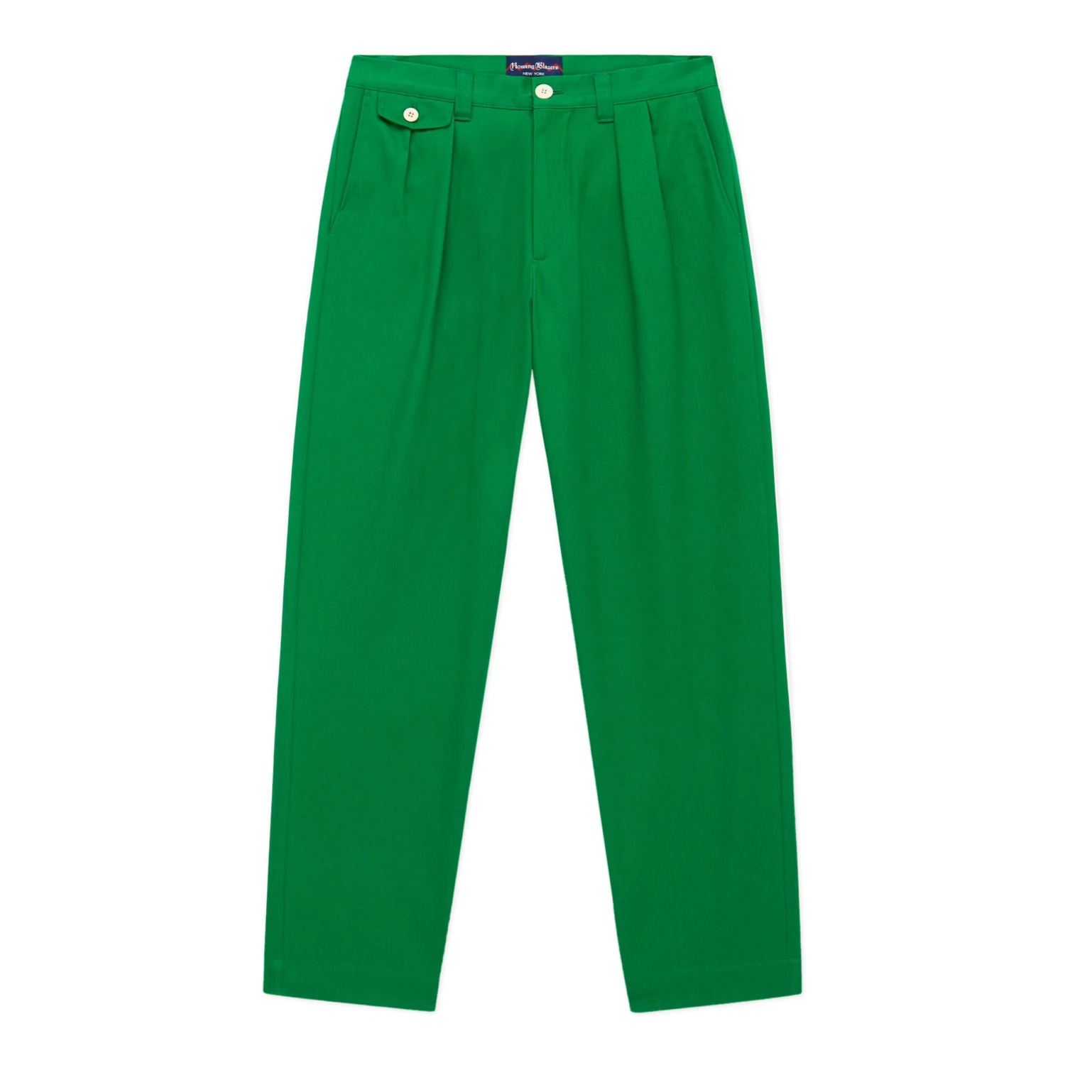Men's Pleated Relaxed Fit Cotton Twill Trousers - Image 7