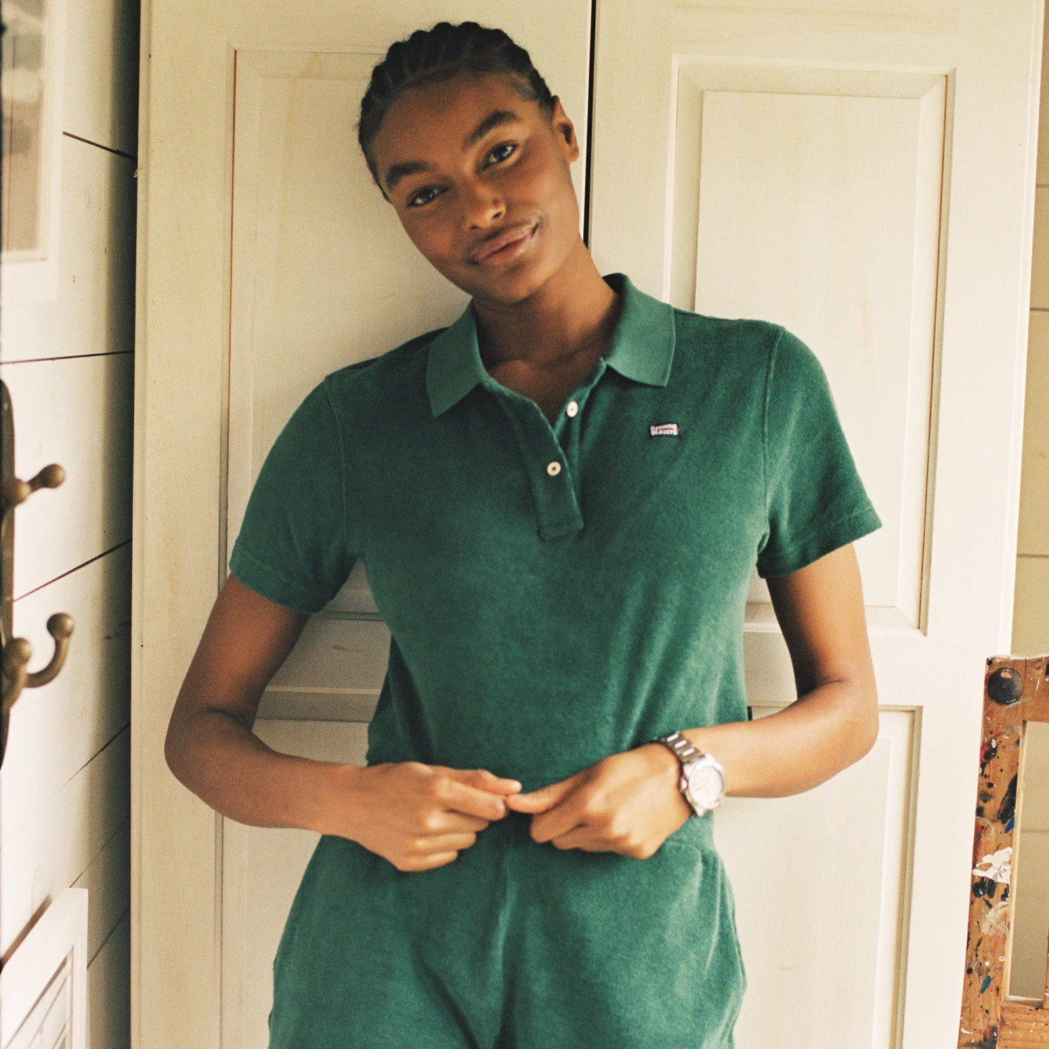 Women's Cropped Terry Cloth Polo - Image 12