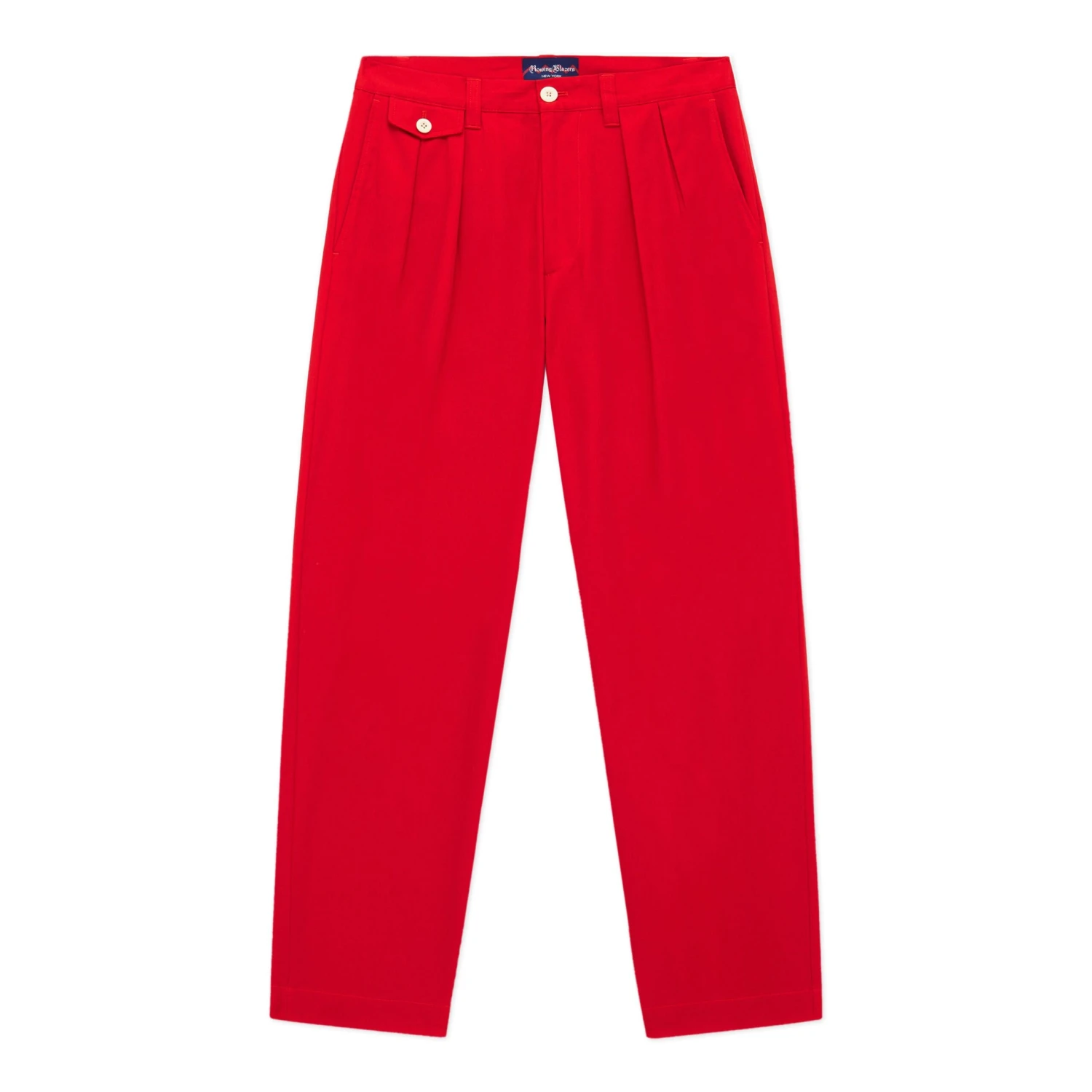 Men's Pleated Relaxed Fit Cotton Twill Trousers - Image 13