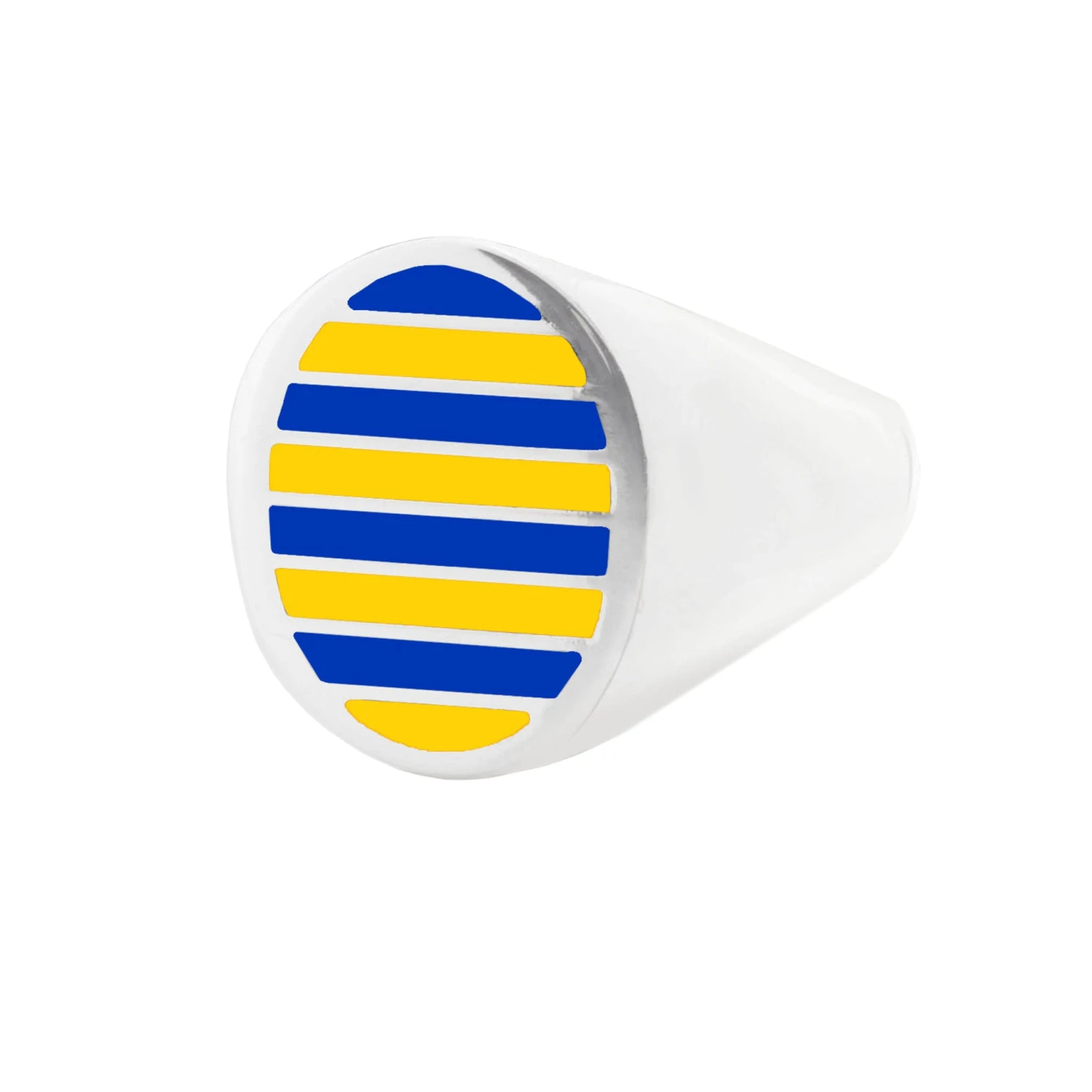Jessica Biales Yellow And Blue Collegiate Signet Ring - Image 2