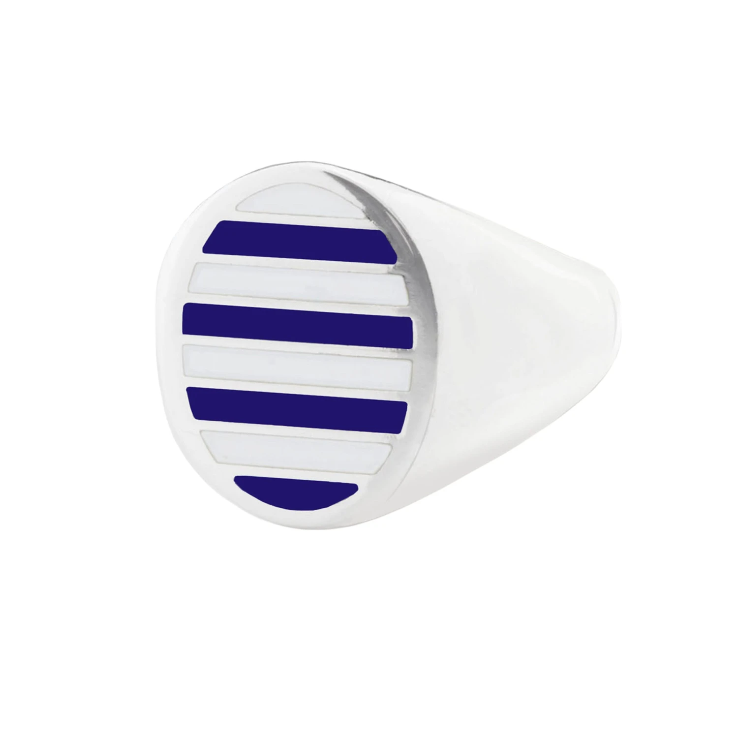 Jessica Biales Navy And White Collegiate Signet Ring - Image 2