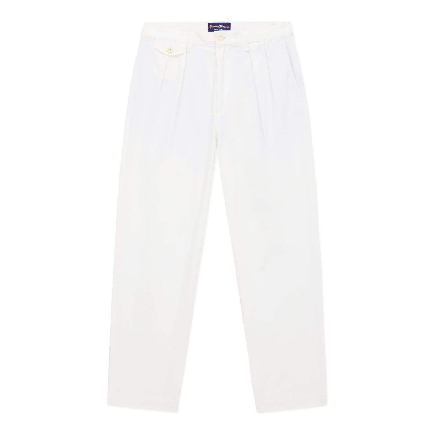 Men's Pleated Relaxed Fit Cotton Twill Trousers - Image 16