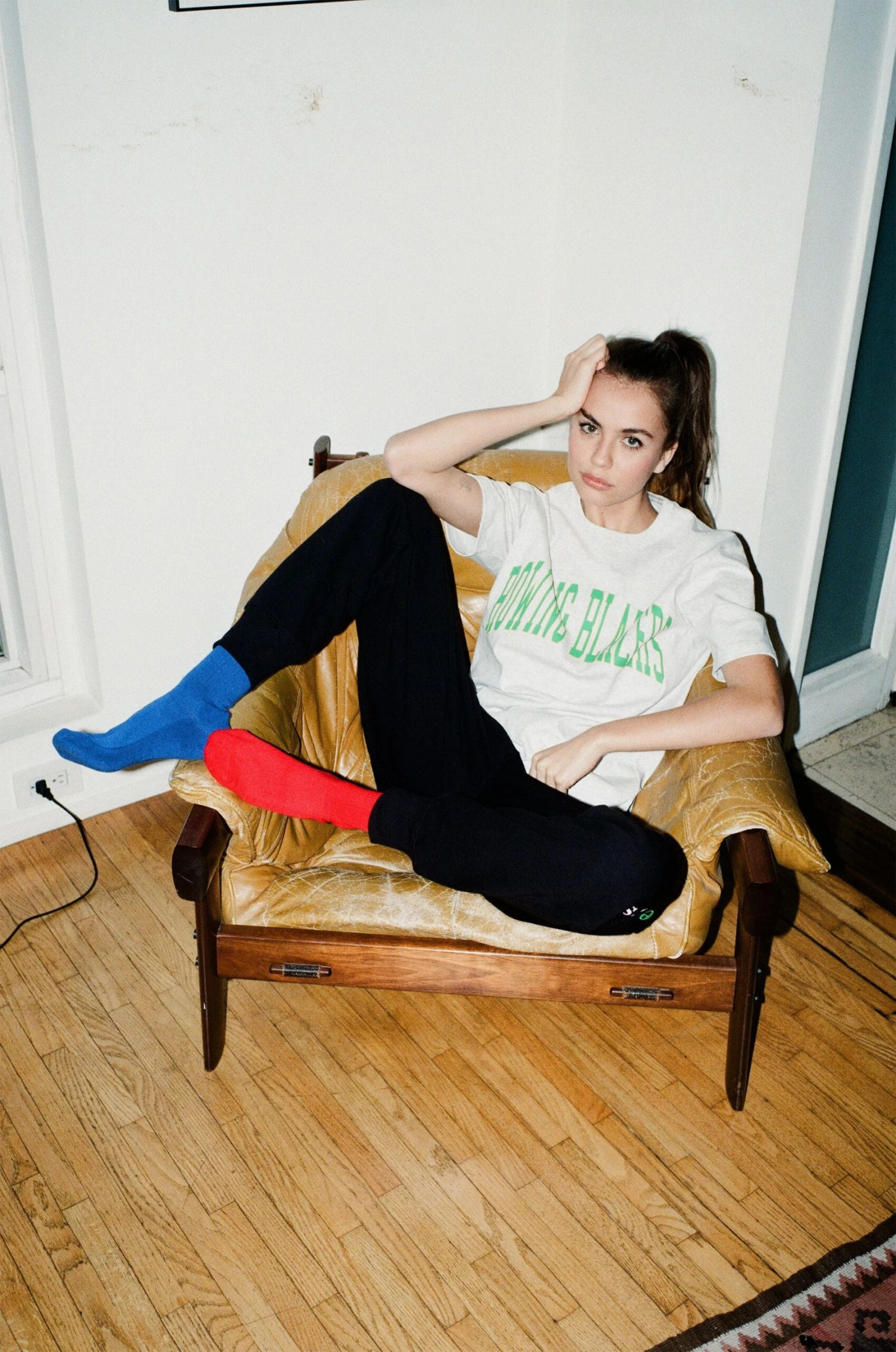 Red And Blue Mismatched Crew Socks - Image 3